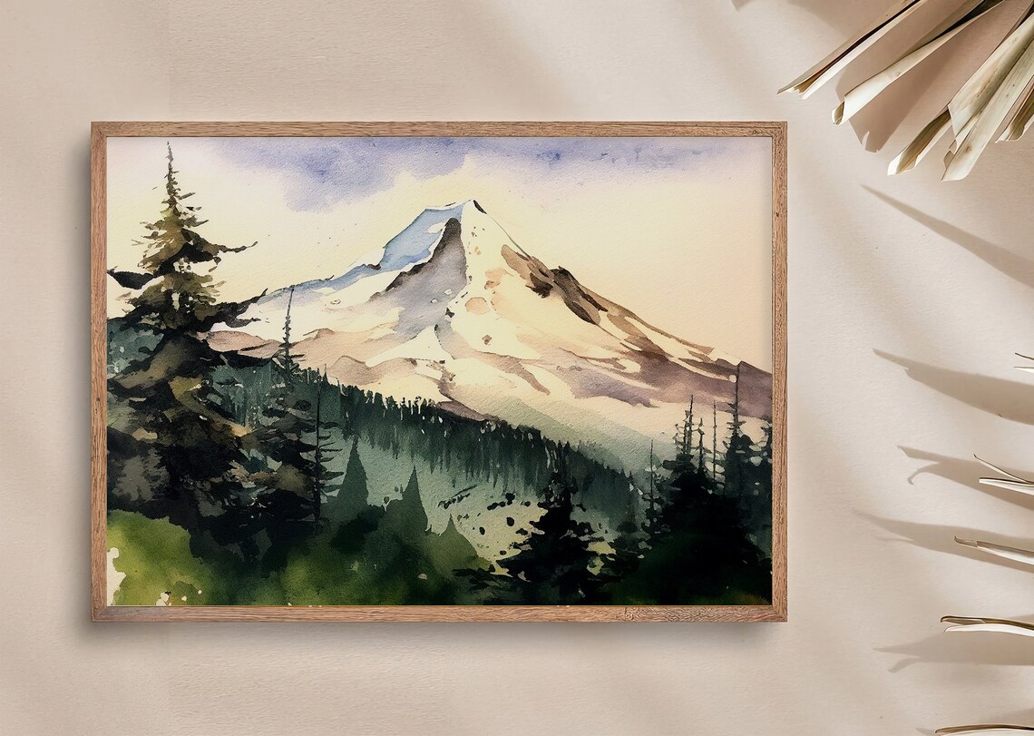 Sundial Peak Mountain Watercolor Art Print - Image 3