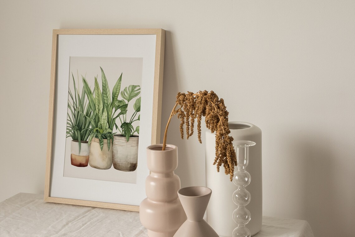 House Plant Botanical Watercolor Art Print, Monstera - Image 4