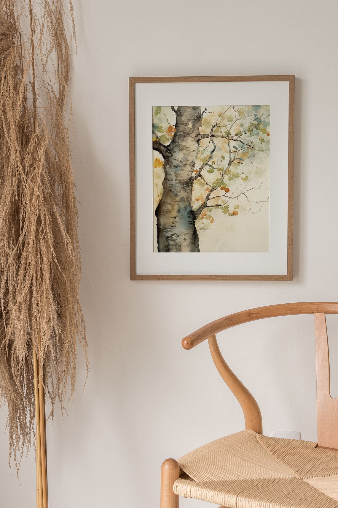 Sycamore Trees Watercolor Landscape Art Print - Image 5