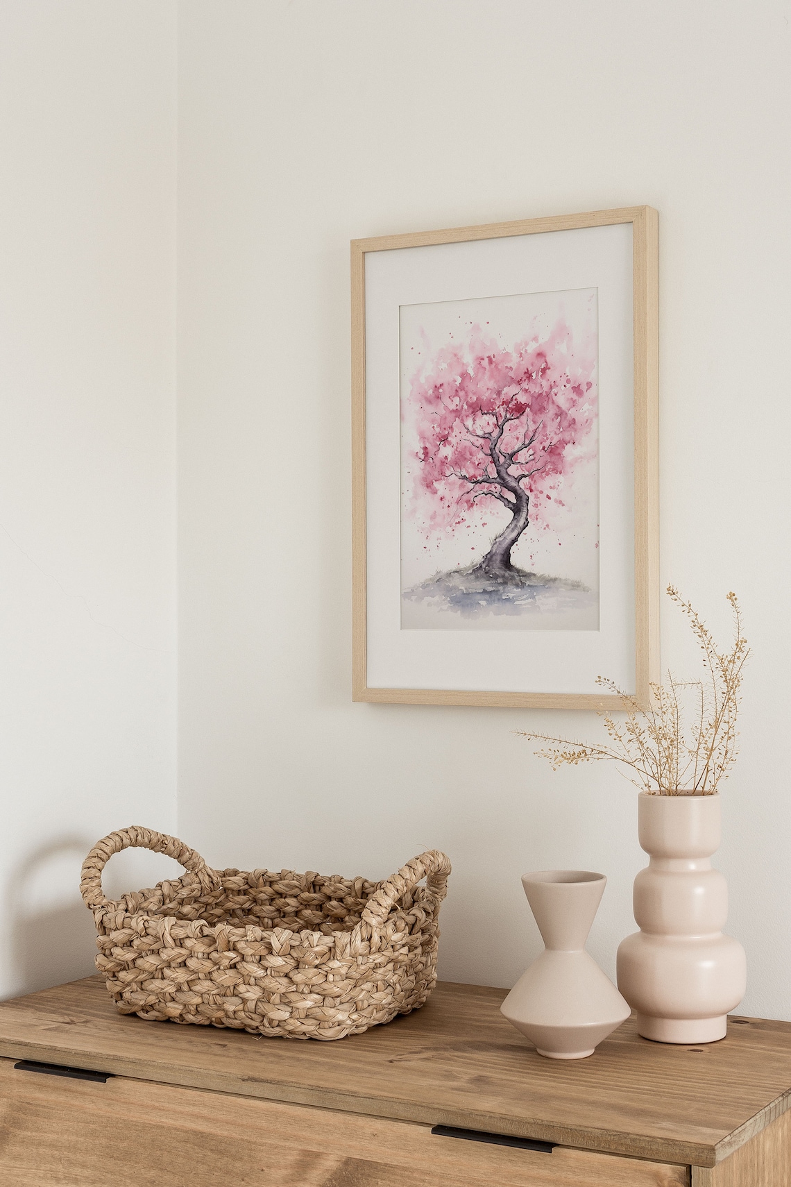 Sakura Blossom Tree Watercolor Art Print - Image 2