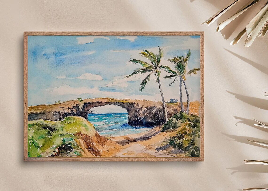 Aruba Caribbean Watercolor Beach Art Print - Image 3