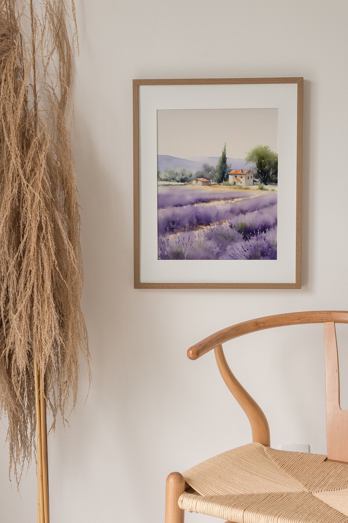Lavender Field Provence Watercolor Art Print - Image 4