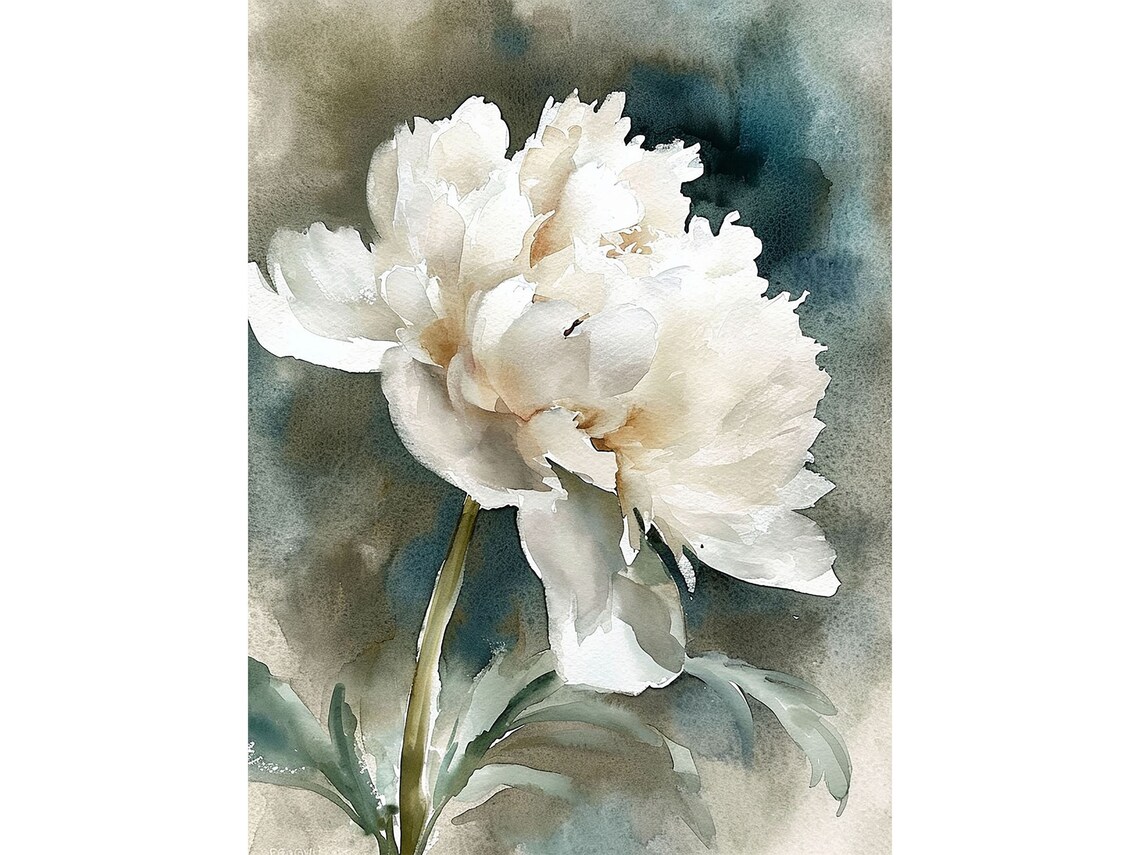 Peony Painting Floral Watercolor Art Print