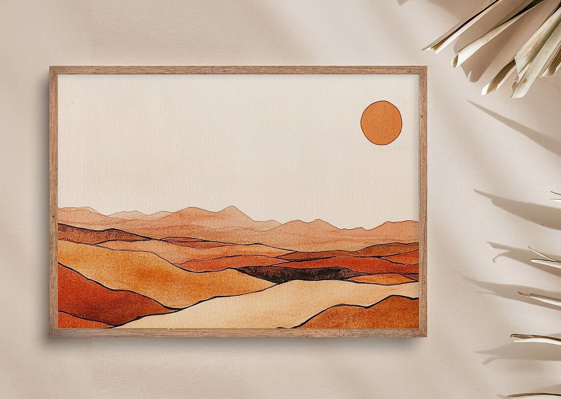 Minimalist Desert Painting Sedona Arizona Watercolor Art Print Rocky Landscape Wall Art Southwestern Print - Image 3