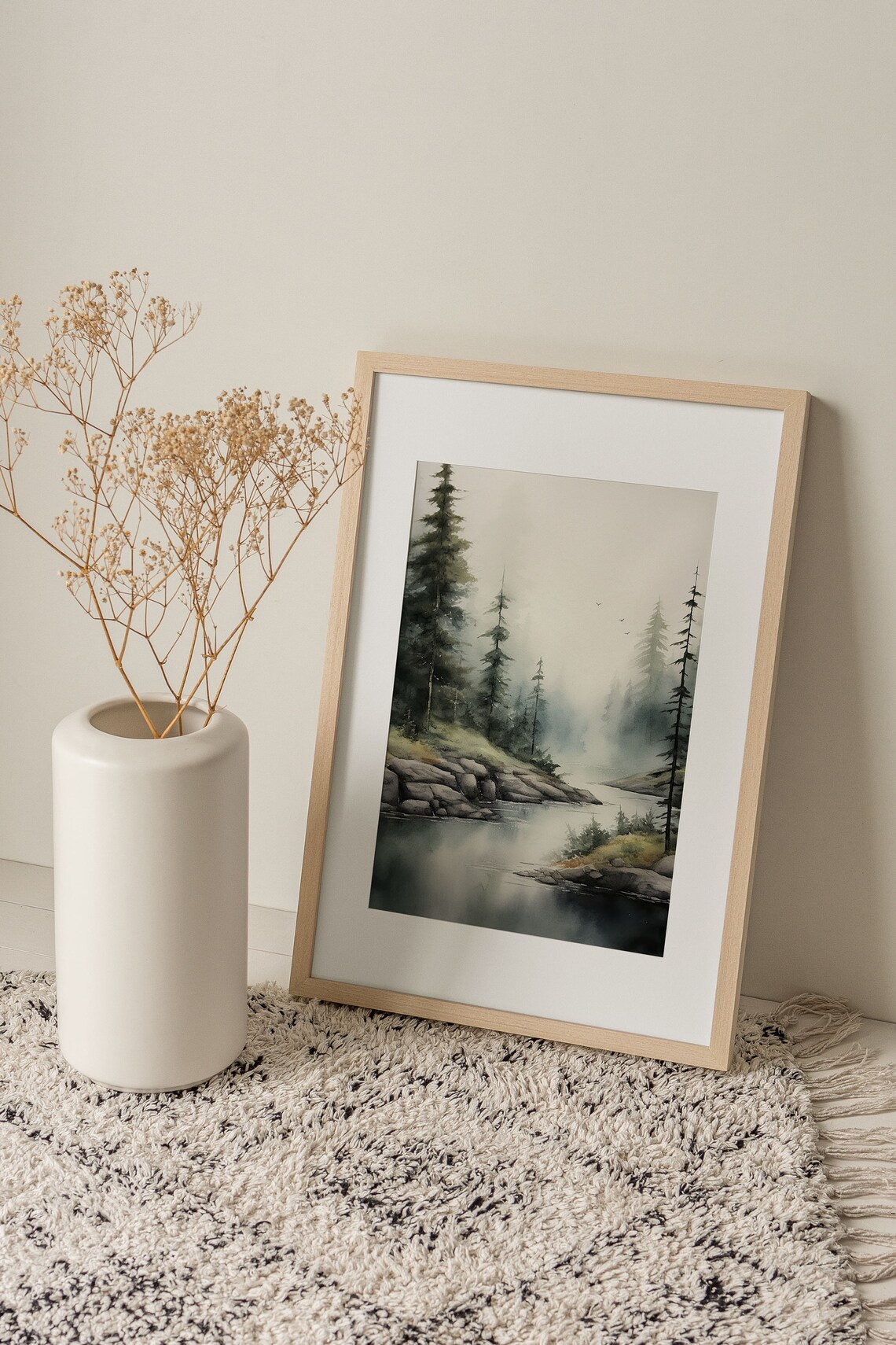 Lochsa River Watercolor Art Print, Idaho Forest - Image 3