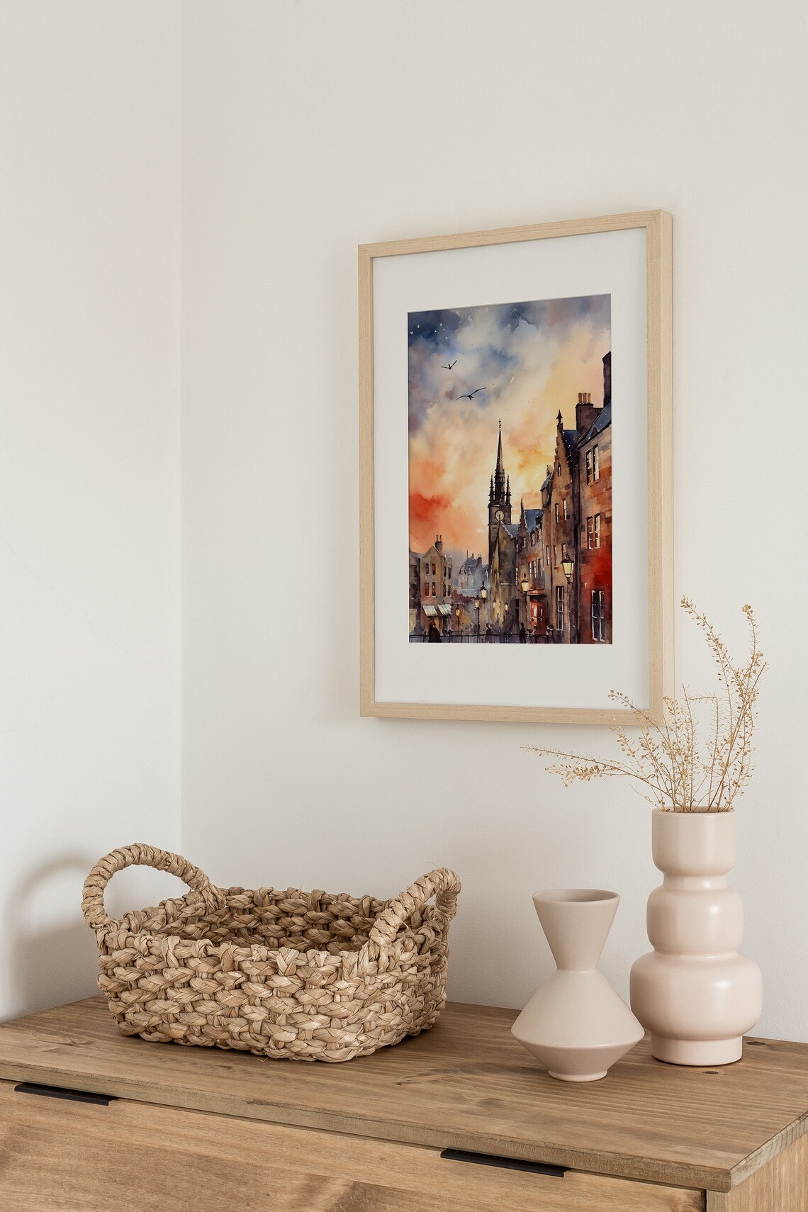 Edinburgh Watercolor Art Print, Scottish Cityscape - Image 2