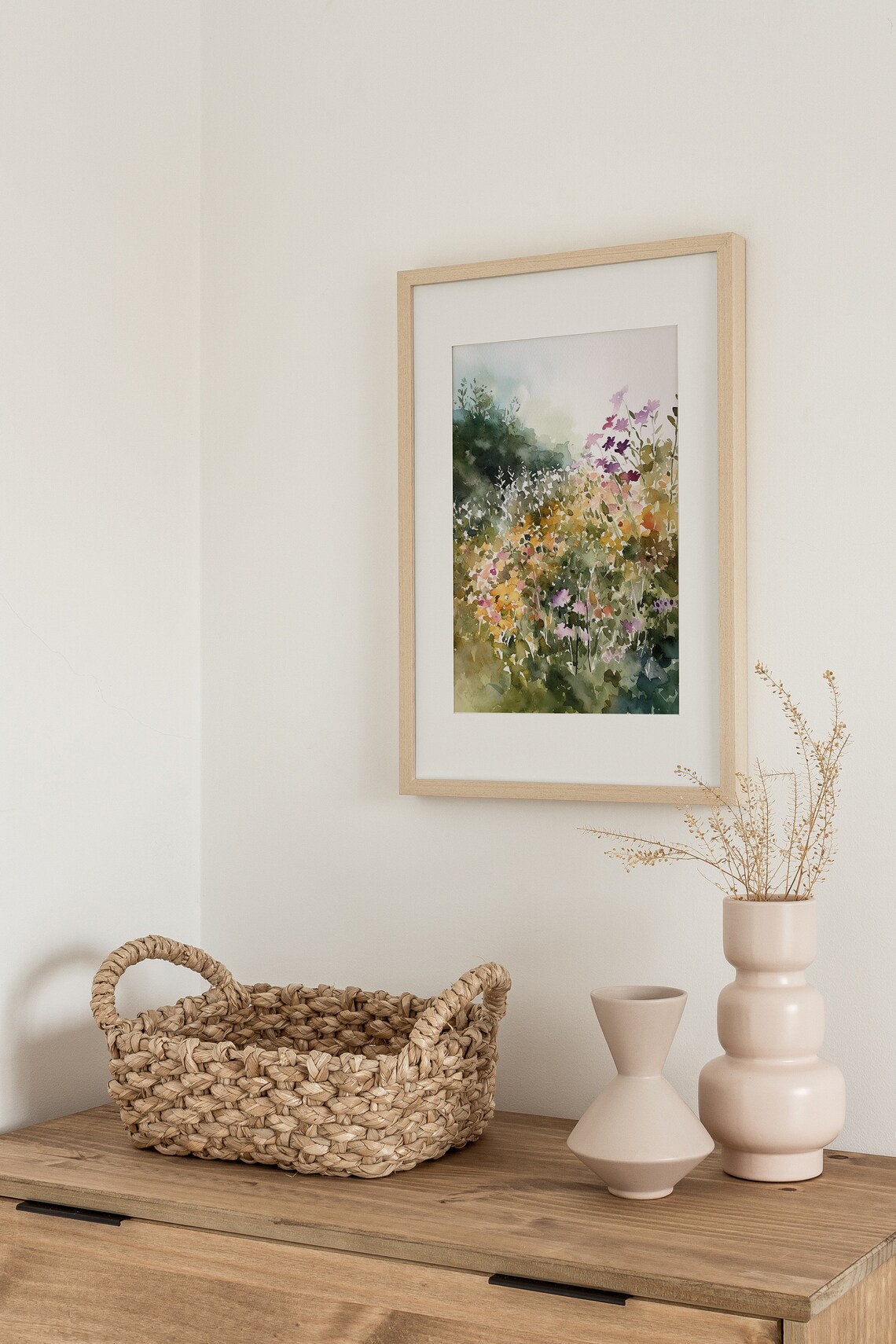 Field Of Flowers Watercolor Art Print, Wildflowers - Image 3
