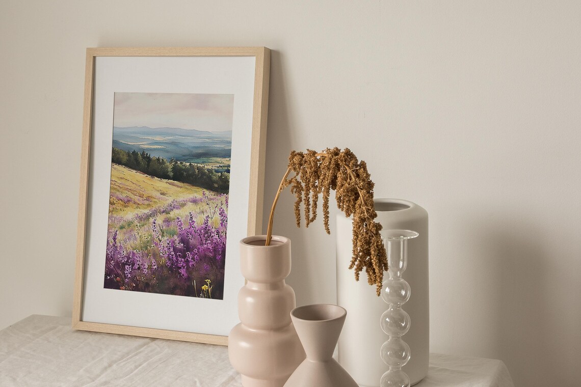 Tabular Hills Watercolor Art Print, Cleveland Way - Image 3