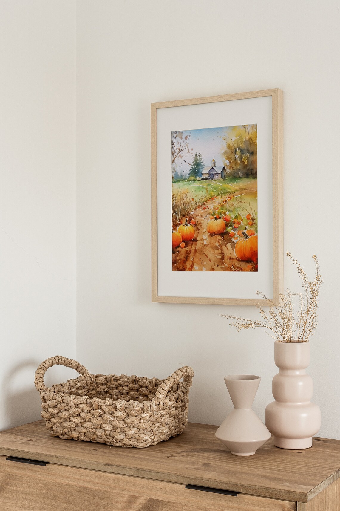Farmhouse Watercolor Autumn Garden Art Print - Image 2