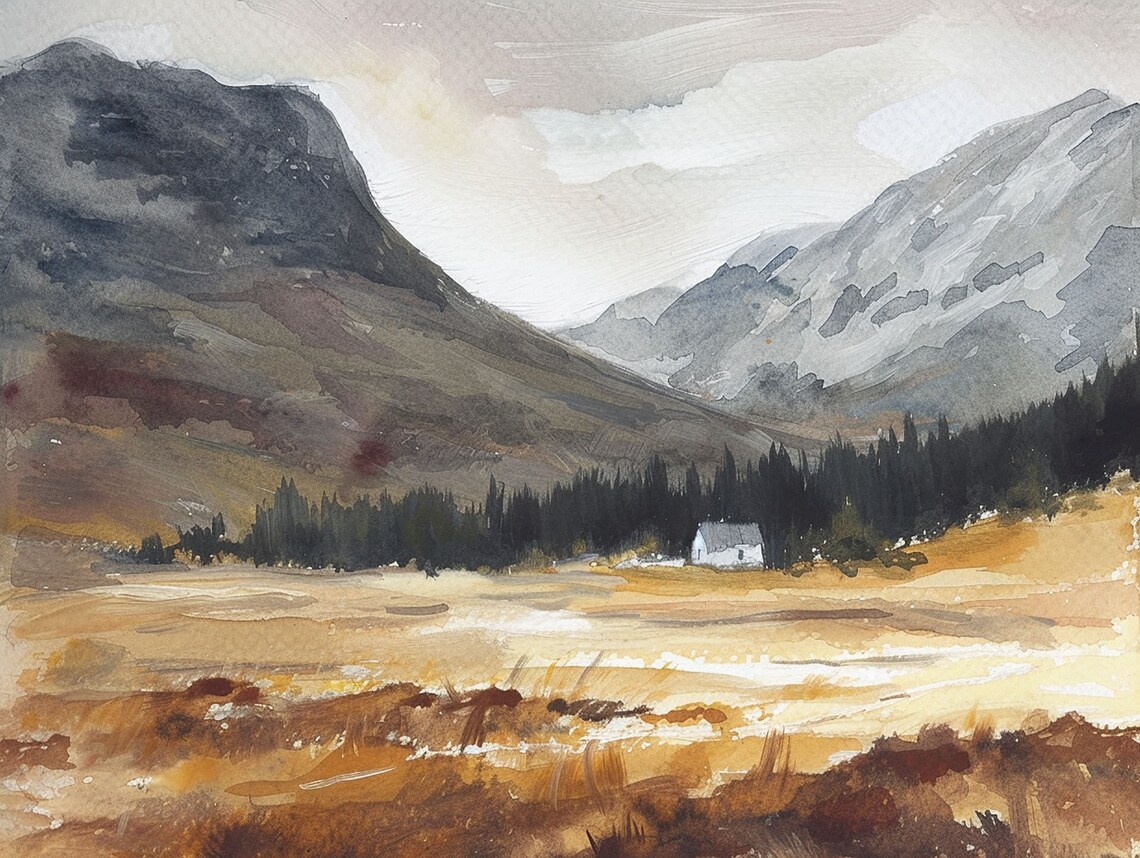 Hella Painting, Southern Iceland Mountain Landscape Art Print