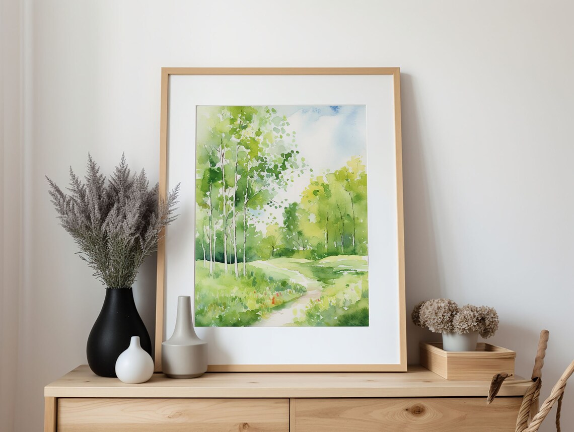 Birch Forest Watercolor Northwoods Art Print - Image 3