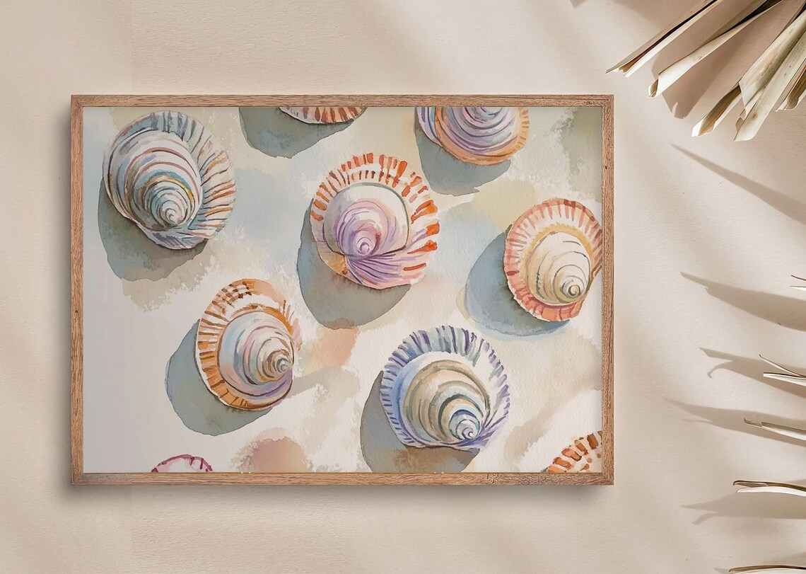 Seashells Painting Coastal Beach House Art Print - Image 3