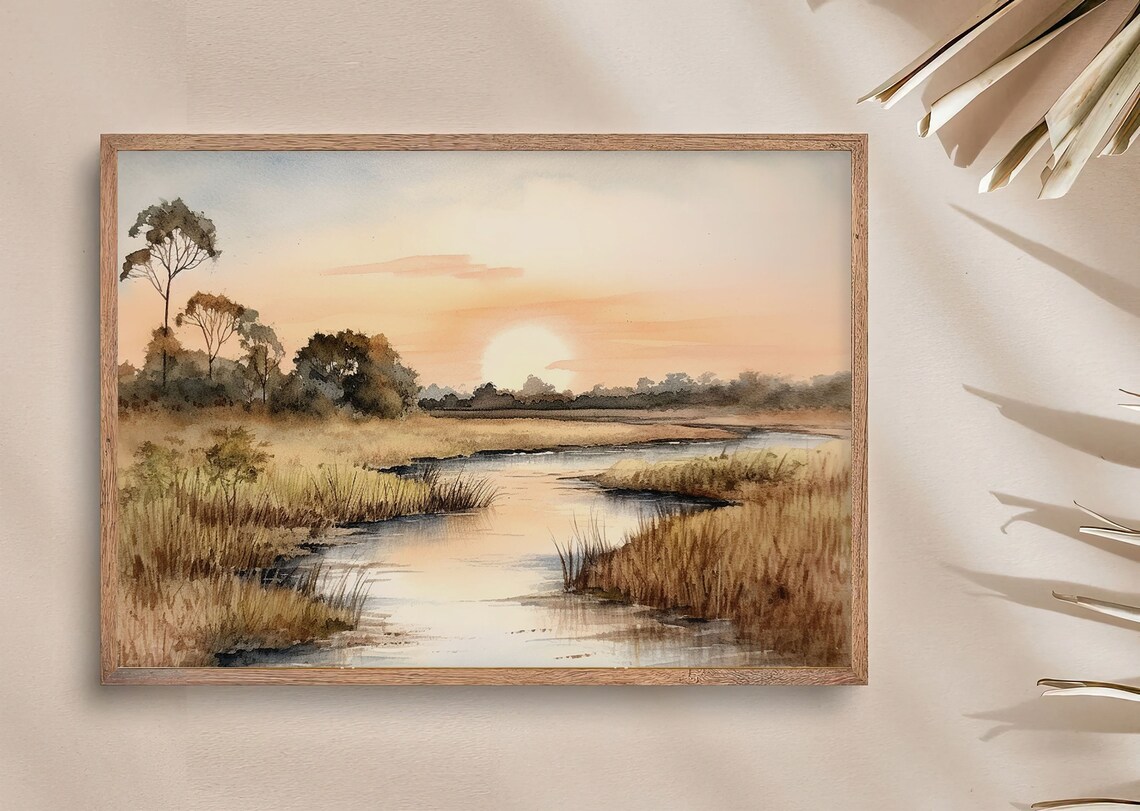 Florida Wetland Watercolor Art Print, Southern Landscape - Image 4