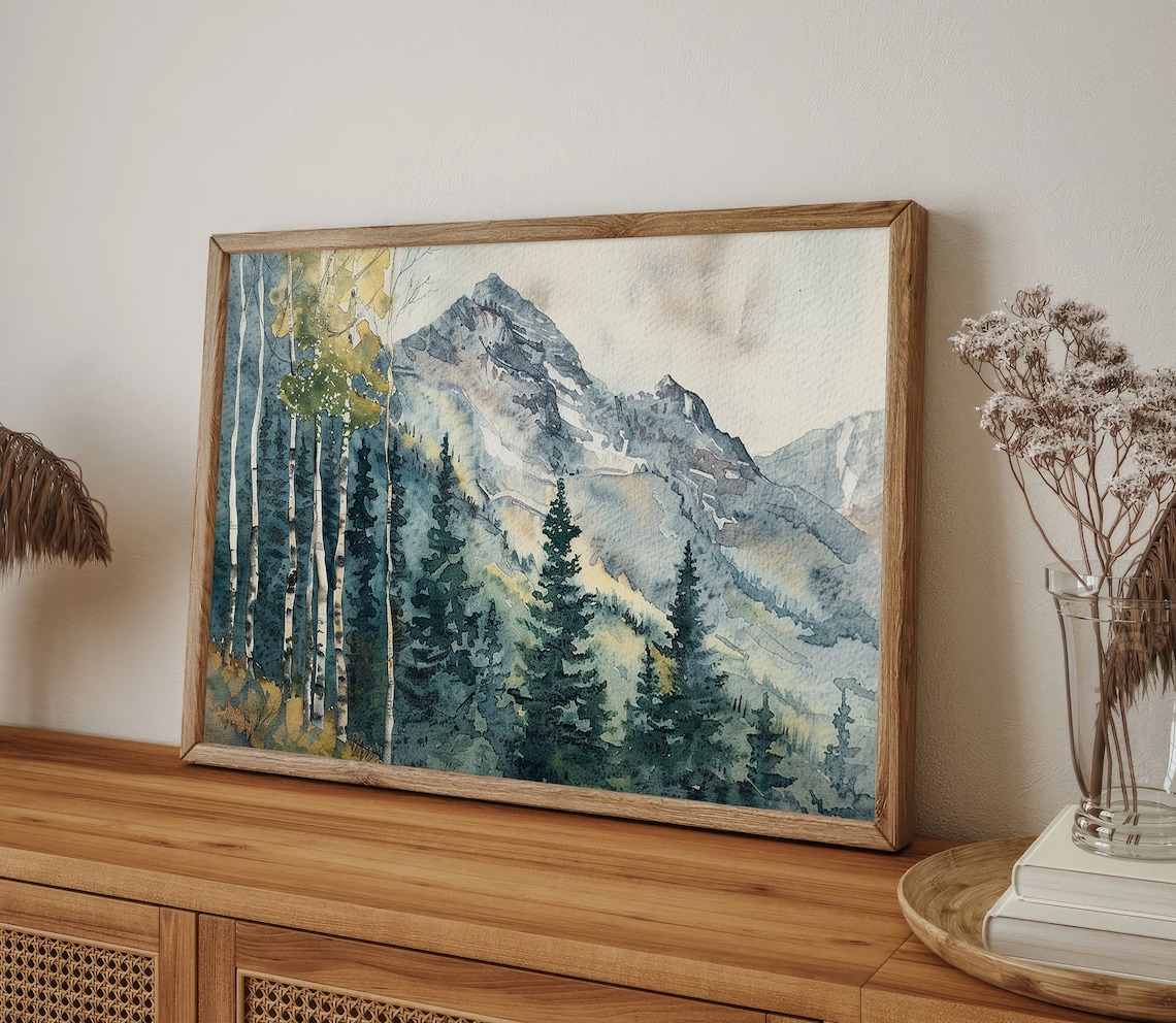 Aspen Painting Spring Birch Watercolor Art Print - Image 4