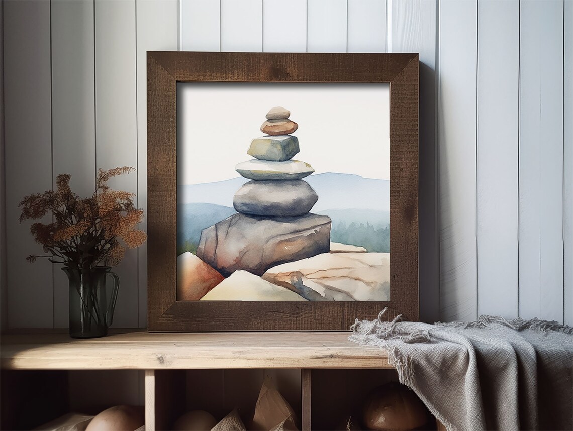 Balanced Rocks in the Adirondacks, Watercolor Art Print - Image 2