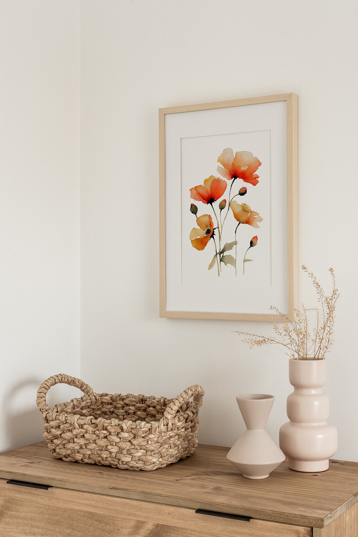 California Poppy Watercolor Art Print, Floral Farmhouse - Image 2