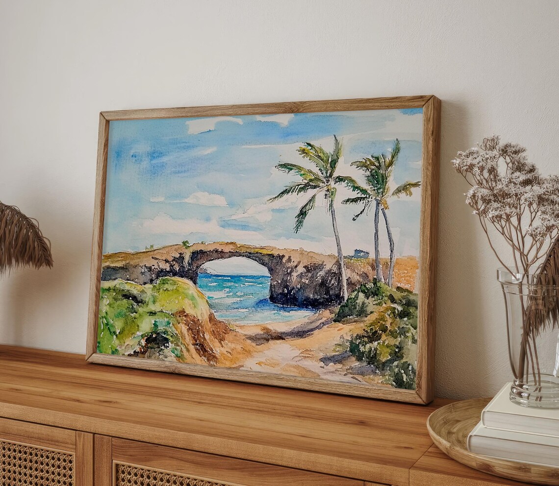 Aruba Caribbean Watercolor Beach Art Print - Image 4