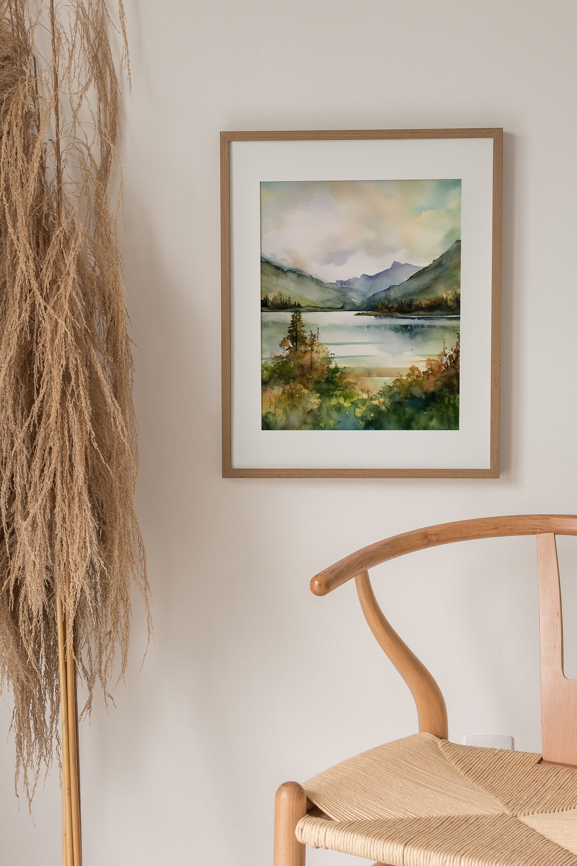 Misty Mountain Watercolor Lake Lure Art Print - Image 5