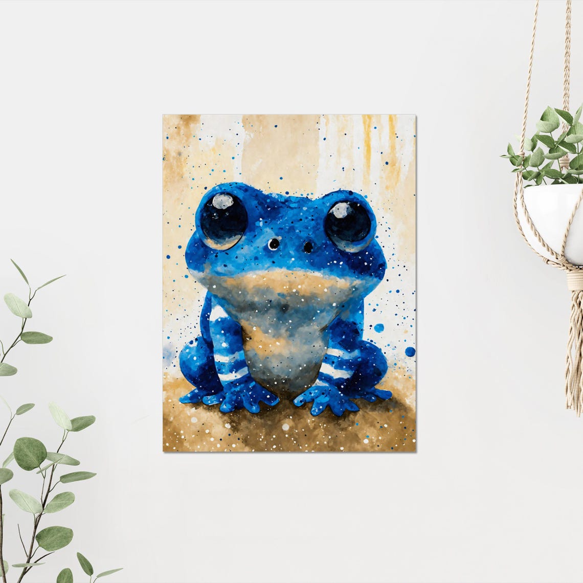 Blue Frog Art Print Watercolor Frog Portrait Cute Animal Wall Art Kids Room Decor Nursery Art Bathroom Wall Art 8x10 24x36 Girls Art - Image 4