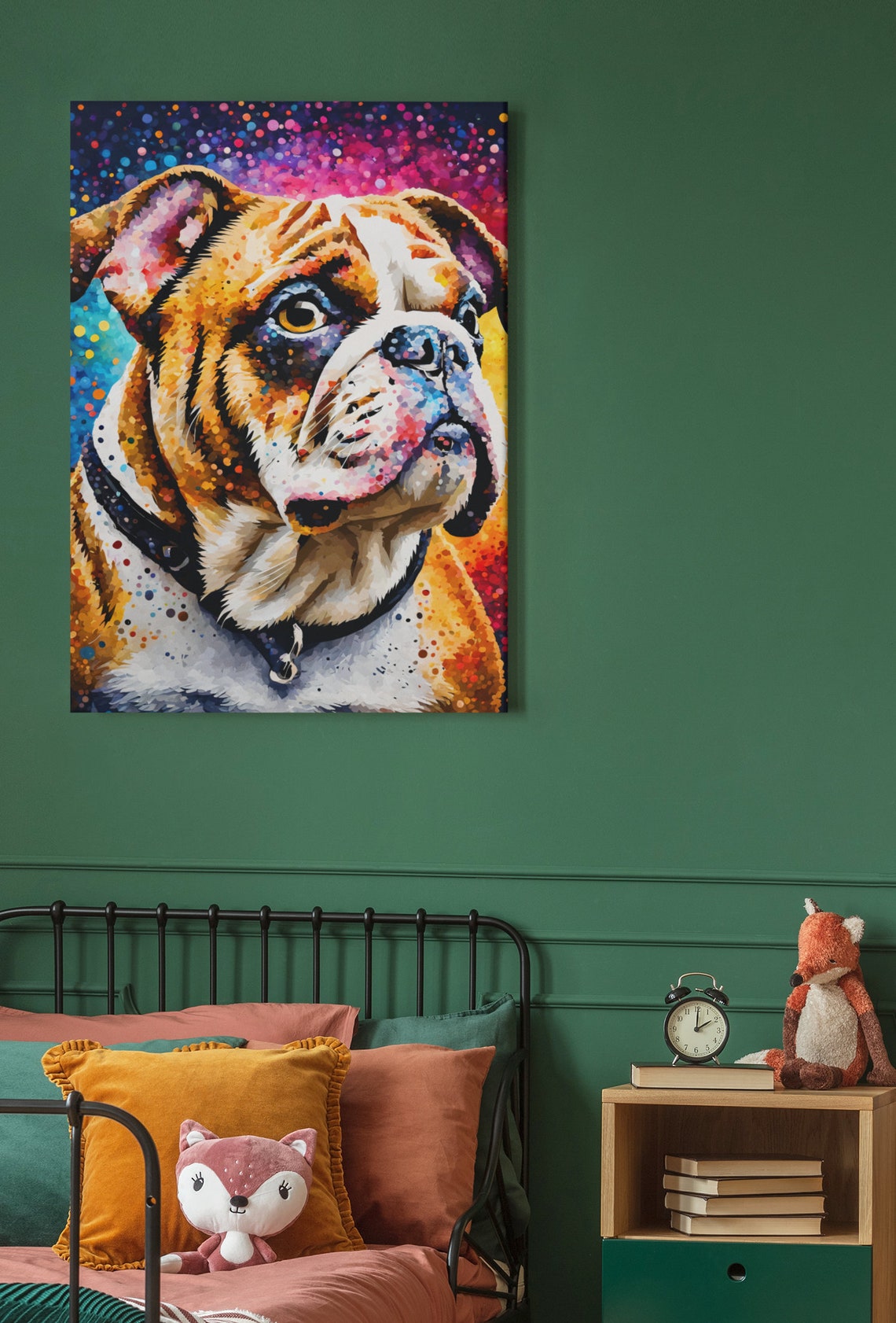 Colorful English Bulldog Wall Art Modern Dog Print Bulldog Portrait Dog Lover Gift Cute Dog Pop Art Bulldog Print Dog Art Home Decor - Image 4