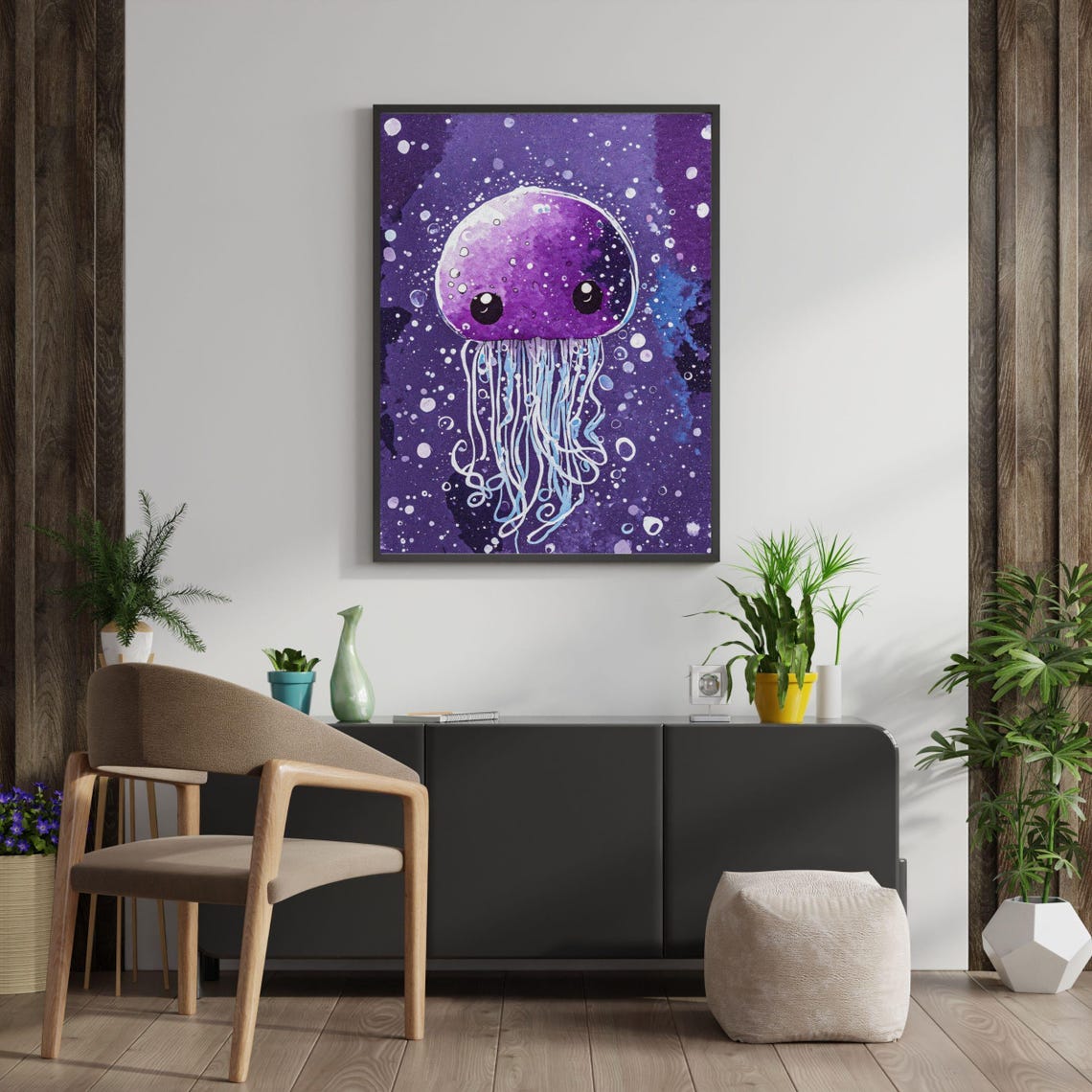 Purple Jellyfish Framed Art Print Girls Room Decor Lavender Ocean Animal Wall Art Nursery Art Unique Baby Gift Watercolor Sea Life - Image 8