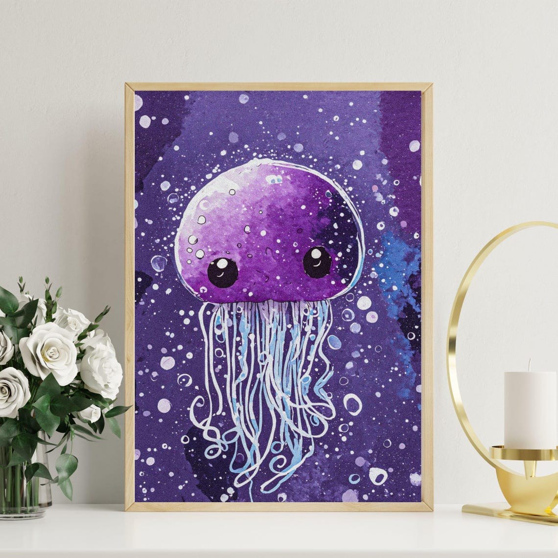 Purple Jellyfish Framed Art Print Girls Room Decor Lavender Ocean Animal Wall Art Nursery Art Unique Baby Gift Watercolor Sea Life - Image 7