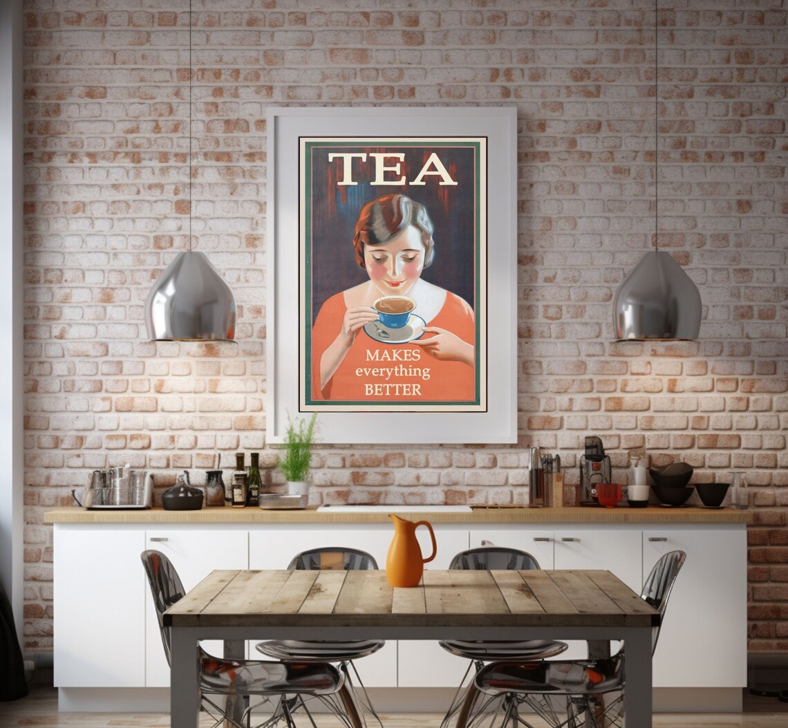 Tea Makes Everything Better Vintage Poster Print