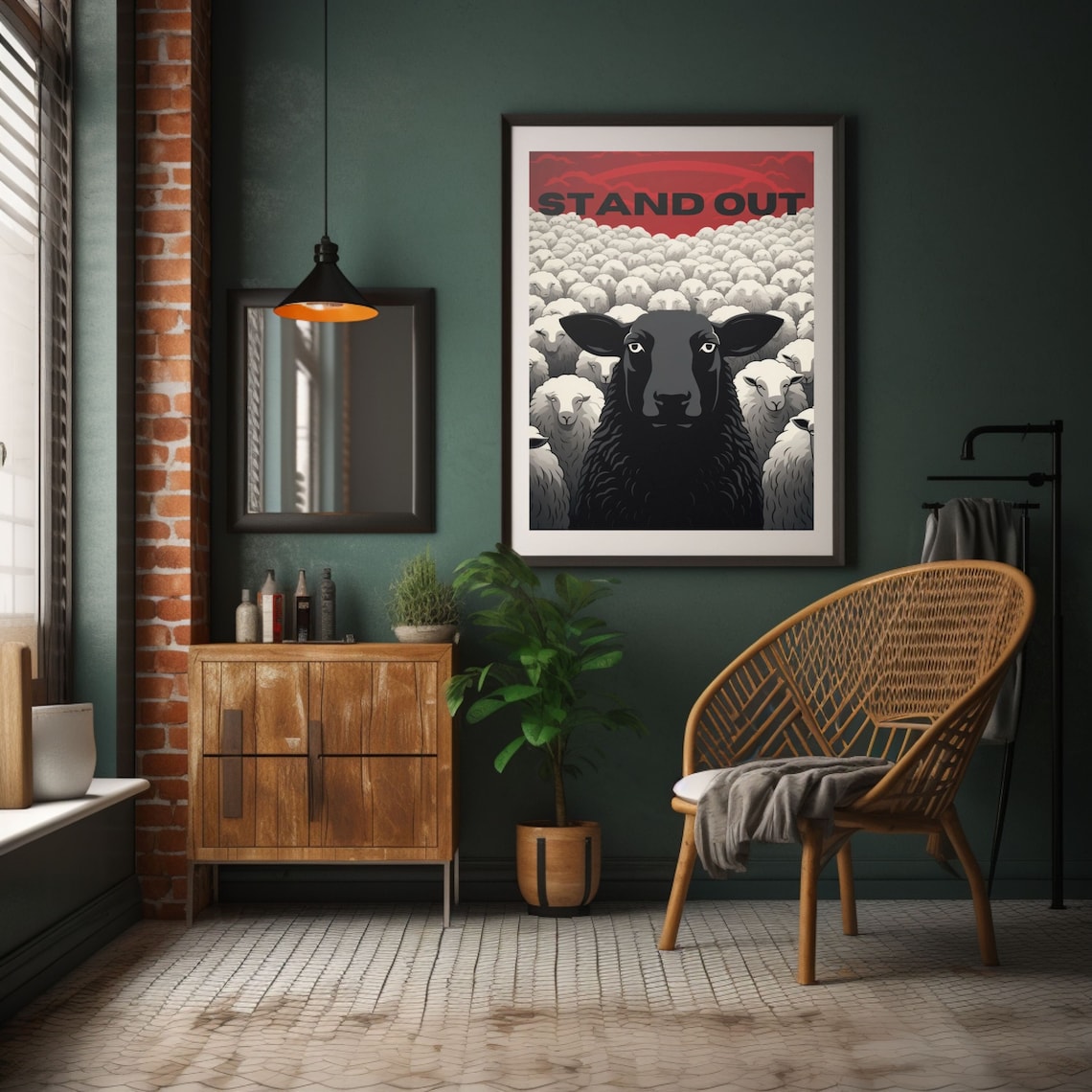 Black Sheep Statement Art Print, Unique Animal Poster