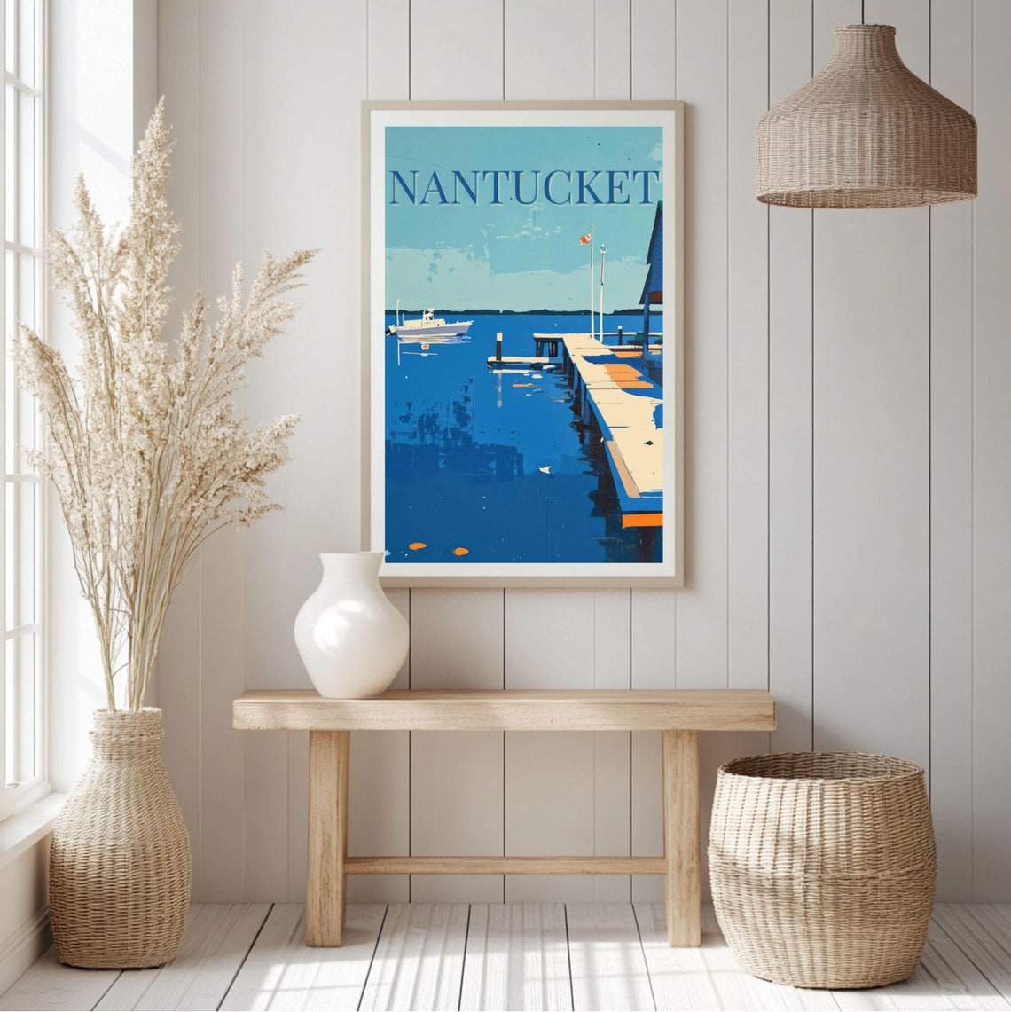 Nantucket Wall Art Vintage Coastal Wall Art Nautical Home Decor Summer House Decor Coastal Living Massachusetts Art