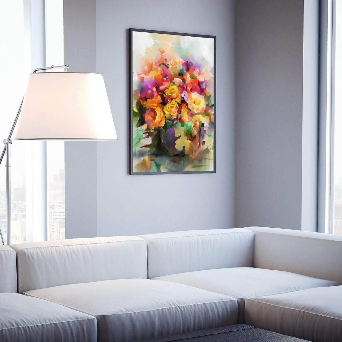 Flowers Oil Painting Flowers Still Life Poster Prints Flower Painting Prints Floral Texture Oil Painting Home Office Wall Art Decoration - Image 4