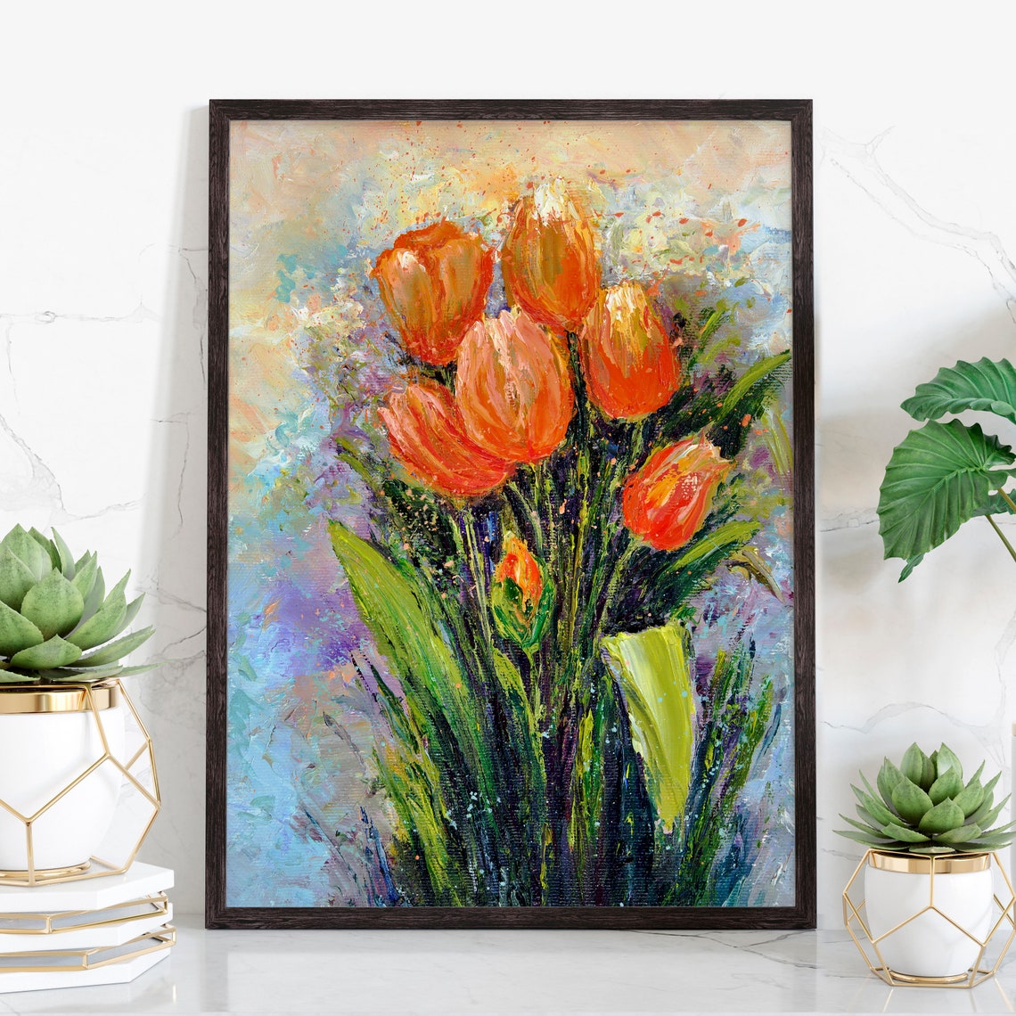 Flowers Oil Painting Flowers Still Life Poster Prints Flower Painting Prints Floral Texture Oil Painting Home Office Wall Art Decoration