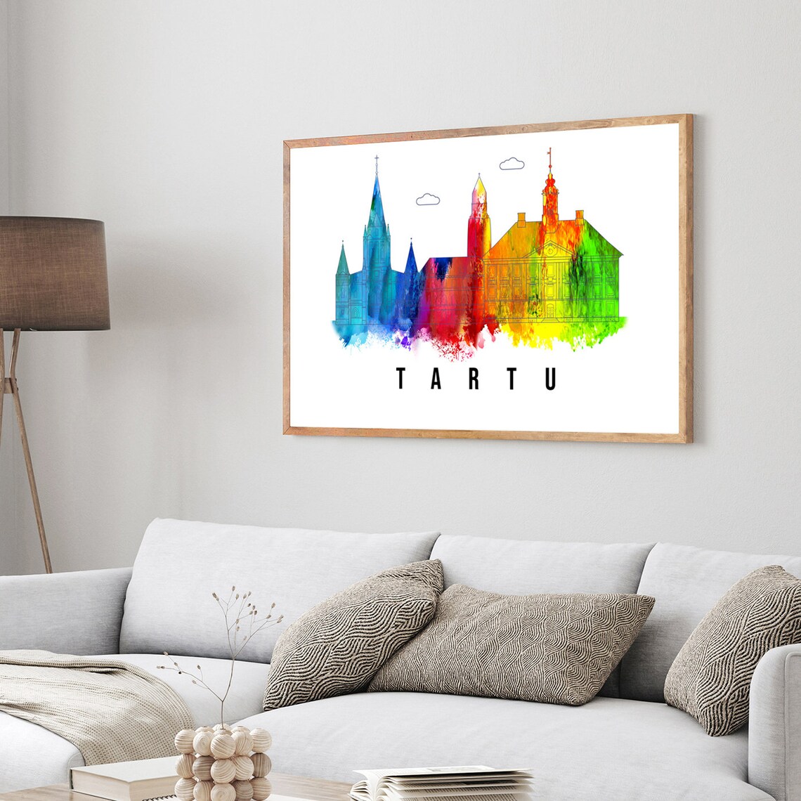 Tartu Estonia Old Town Watercolor Skyline Landmark City Poster - Image 4