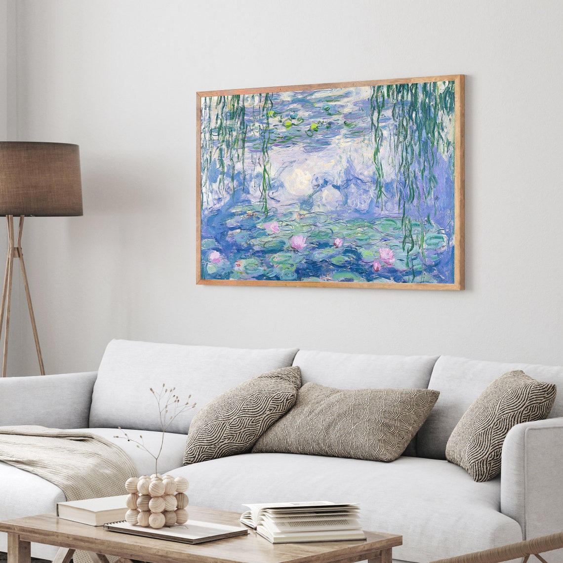 Claude Monet Water Lilies Weeping Willow Reflection Pond Art Poster - Image 4