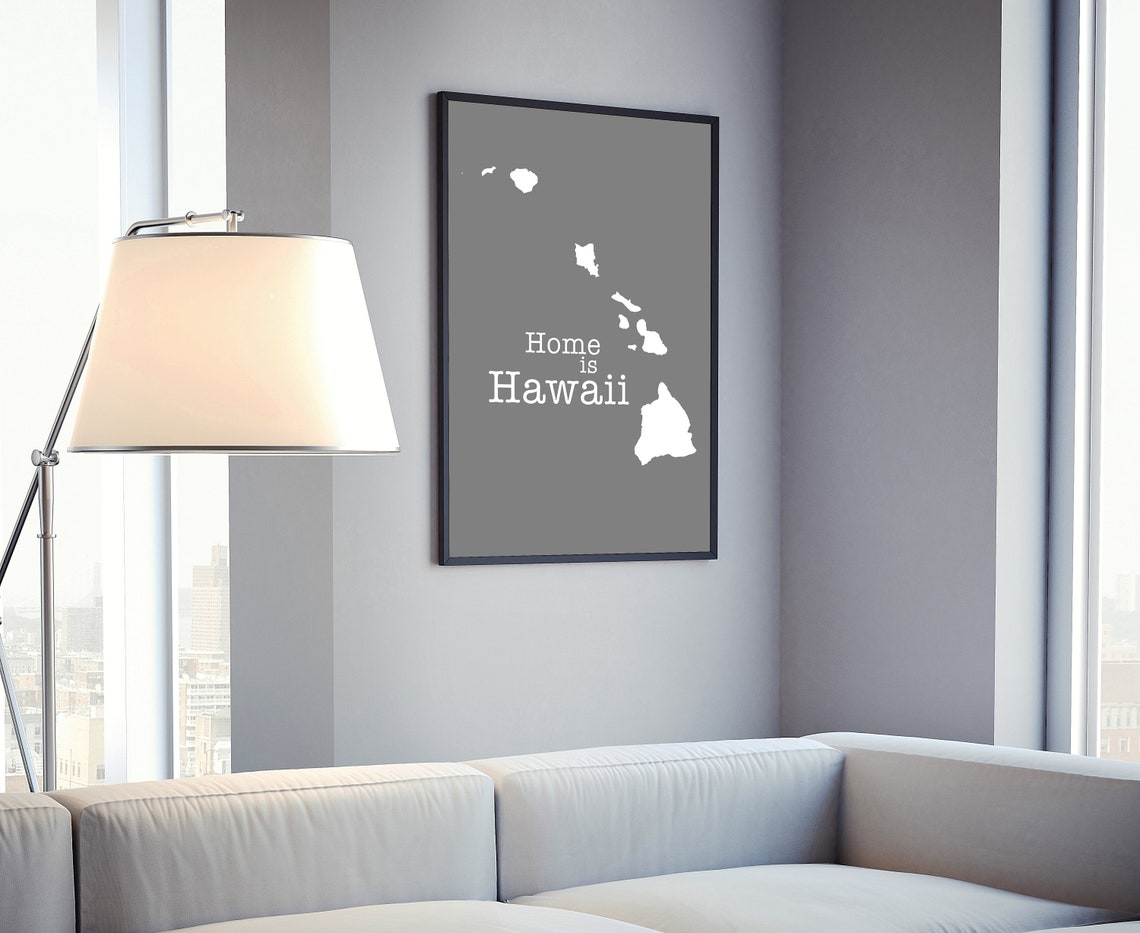 Hawaii Map Wall Art Hawaii Map Poster Print City Map Wall Decor Hawaii State Poster Print Office Wall Decor Home Wall Decor Home Gift - Image 4