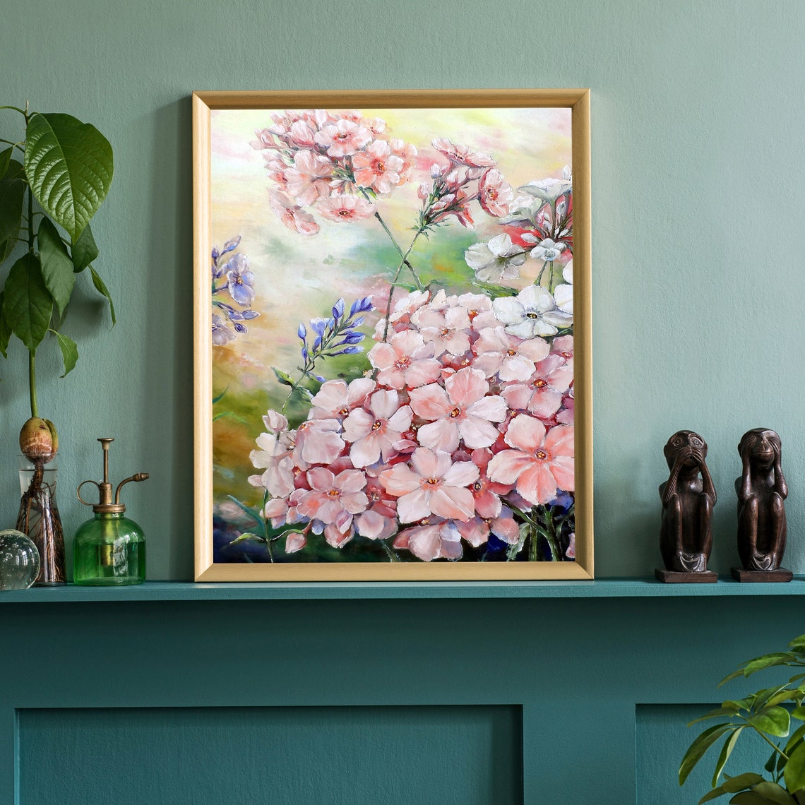 Flowers Oil Painting Flowers Still Life Poster Prints Flower Painting Prints Floral Texture Oil Painting Home Office Wall Art Decoration - Image 3