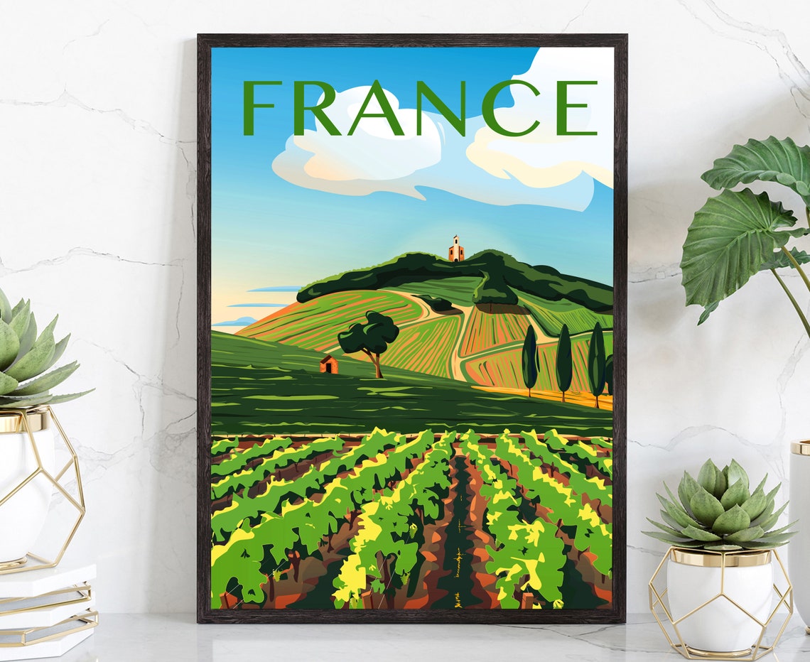 France Country Poster Travel Print France Cityscape And Landmark Poster Wall Art Office Wall Decorations Home Wall Art Housewarming Gift