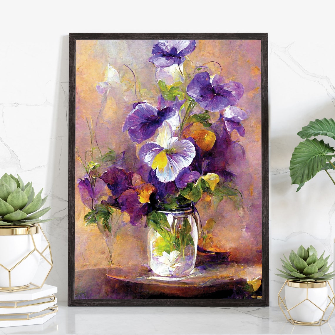 Flowers Oil Painting Flowers Still Life Poster Prints Flower Painting Prints Floral Texture Oil Painting Home Office Wall Art Decoration