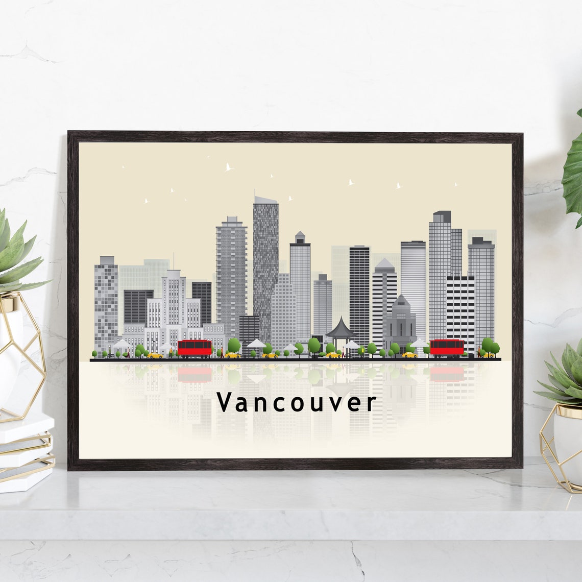 Vancouver Canada Skyline Downtown Towers Modern Cityscape Poster