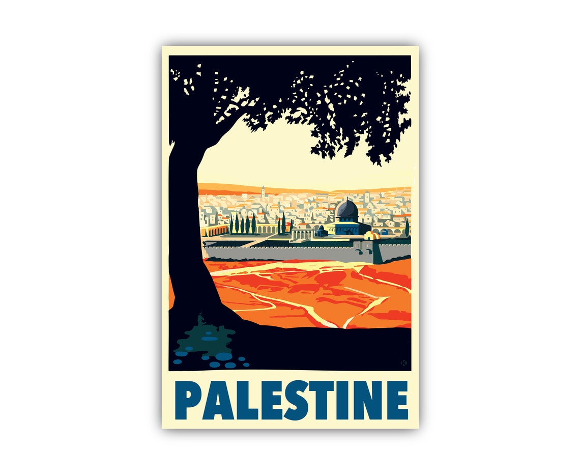 Palestine Jerusalem Dome Of The Rock Retro Vintage Travel Poster - Image 2