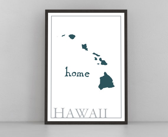 Hawaii Map Wall Art Hawaii Modern Map Poster Print Wall Decor City Map Hawaii City Poster Print Hawaii State Posters Office Wall Art