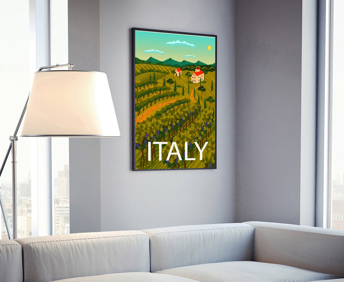 Italy Retro Travel Poster Italy Cityscape Poster Italy Landmark Poster Wall Art Home Wall Art Office Wall Decoration Italy Farm Picture - Image 4