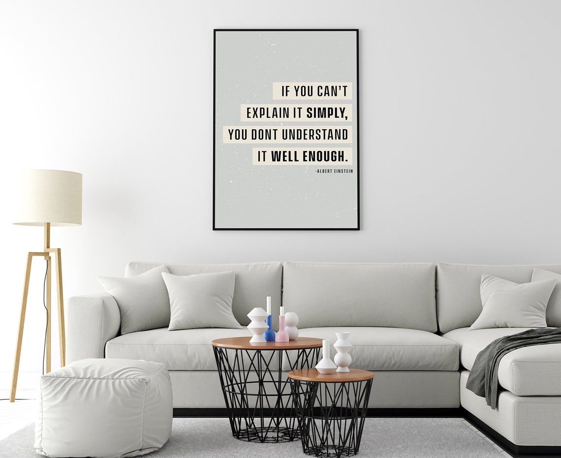 Albert Einstein If You Cant Explain It Simply Quote Wall Poster - Image 4