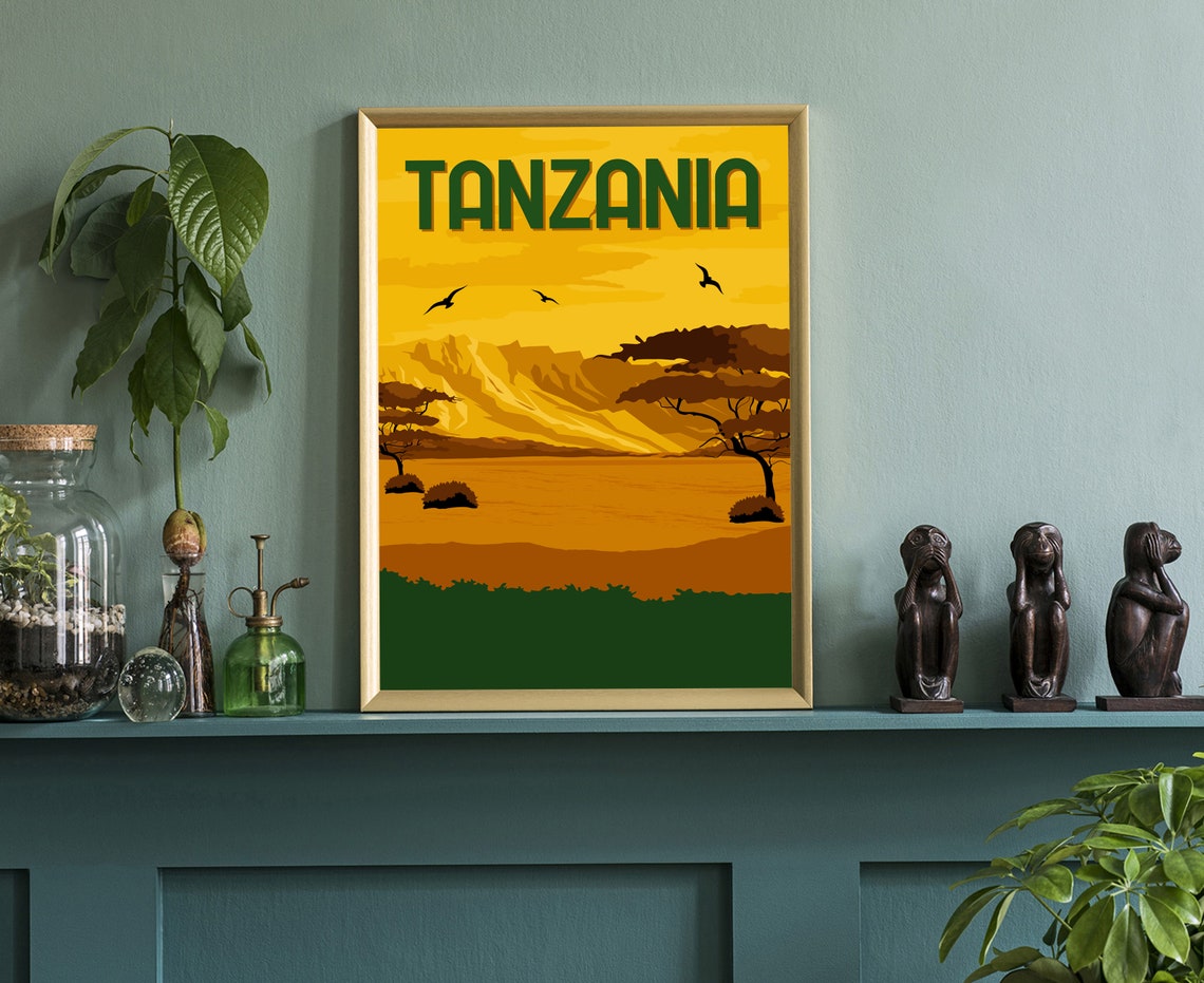 Tanzania Travel Posters Tanzania Cityscape Poster Print Tanzania Landmark Poster Wall Art Home Wall Art Office Wall Decorations - Image 3