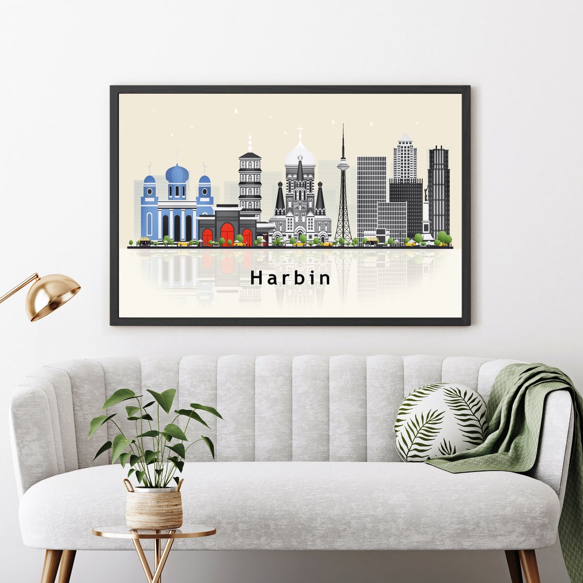 Harbin China Modern Skyline Illustration City Landmark Poster - Image 3