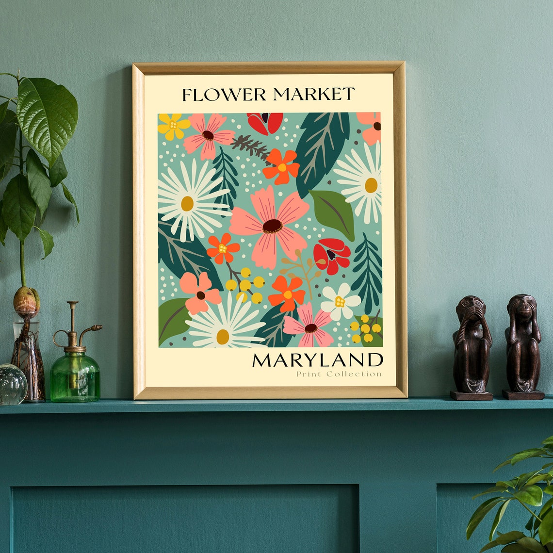 Maryland State Flower Print Usa States Poster Maryland Flower Market Poster Botanical Poster Nature Poster Artwork Boho Floral Wall Art - Image 2