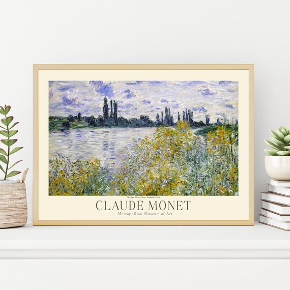 Claude Monet Flower Island Seine River Poplars Spring Art Poster