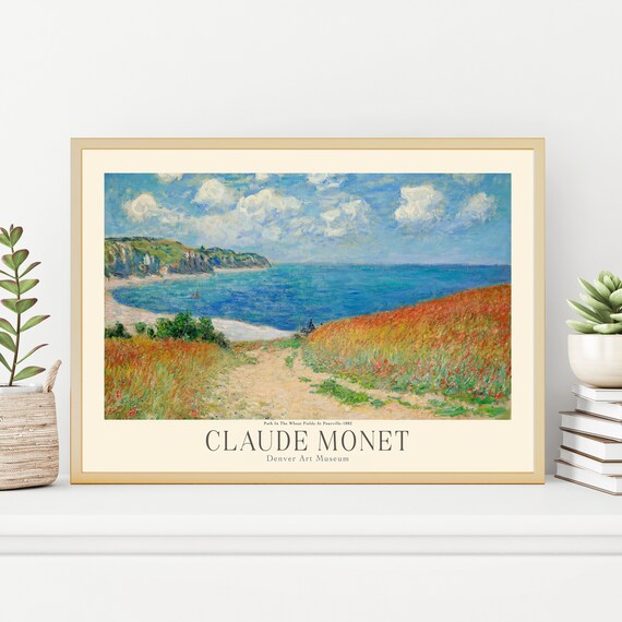 Claude Monet Pourville Wheat Fields Coastal Museum Exhibition Poster