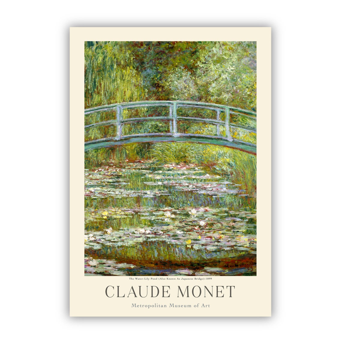 Claude Monet Water Lily Pond Japanese Bridge Giverny Garden Art Poster - Image 3