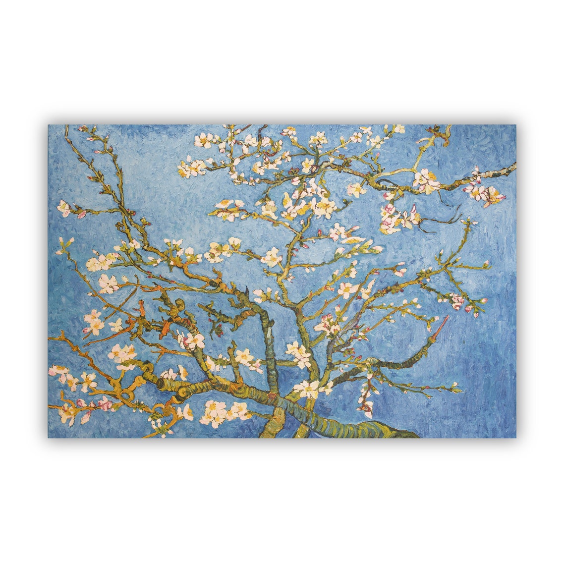 Flowers Oil Painting Almond Blossoms Poster Print Flower Painting Prints Floral Texture Oil Painting Home Office Wall Art Decoration - Image 3