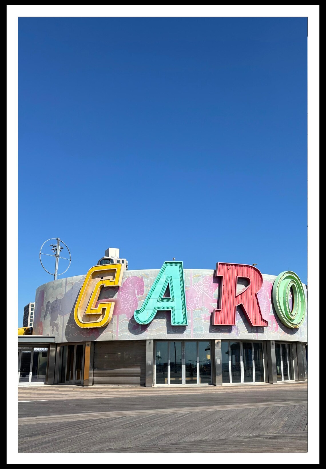 Retro Carousel Building Boardwalk Neon Letter Sign Photo Poster - Image 2